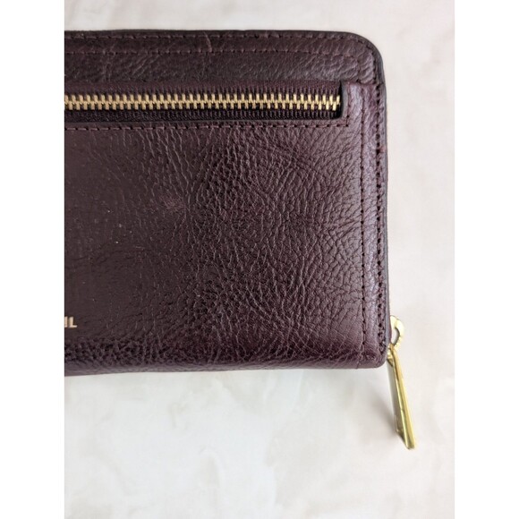 Fossil Wallet Logan RFID Zip Around Leather Chevron Multicolor Boho Western - Picture 9 of 16